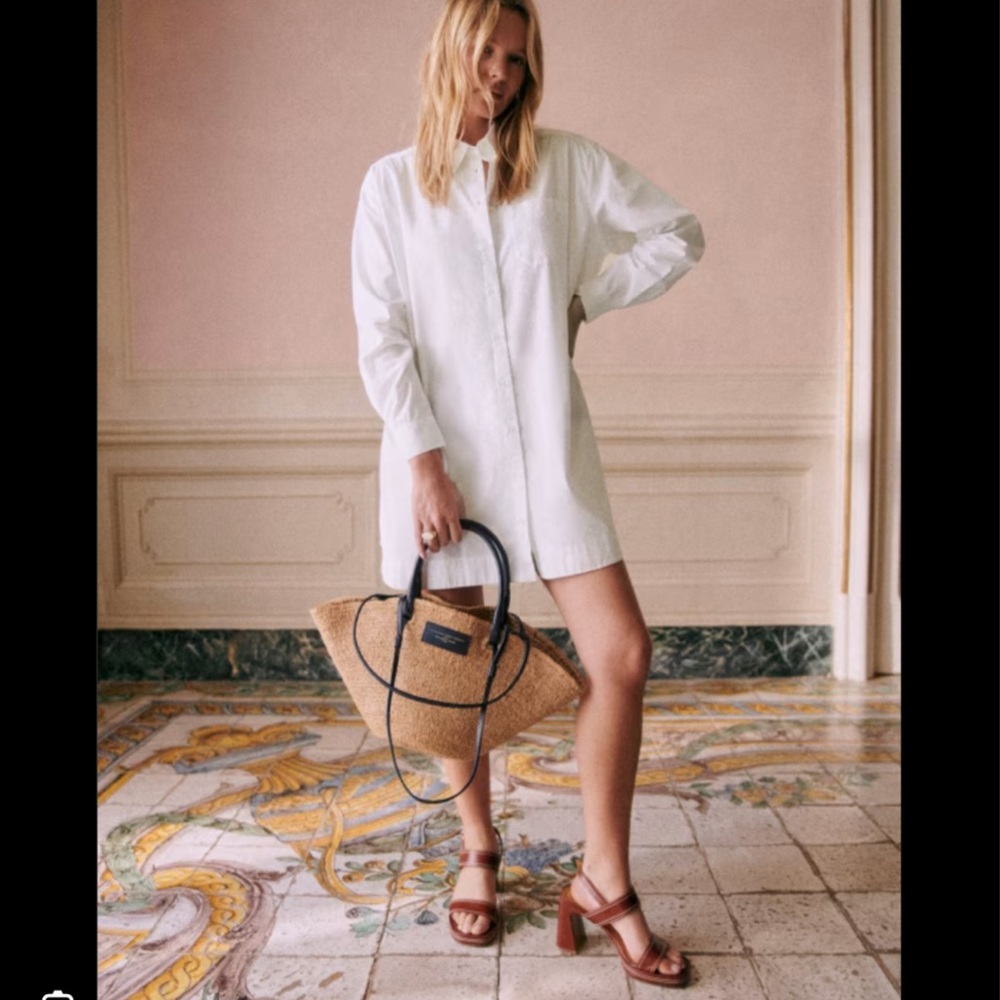 Sezane Maxine White Shirt Dress